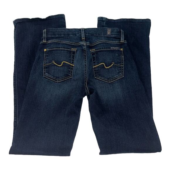 7 For All Mankind Denim - 7 For All Mankind Women Short Inseam Karah Bootcut Jeans Size 25 X 30 Dark Wash